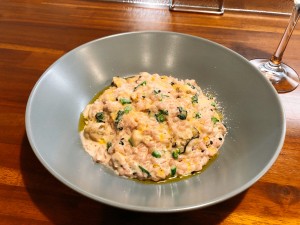 牡蠣と菜の花の黒米リゾット (1)