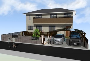 中谷・吉永様邸外構イメージパース