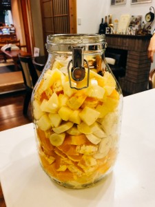 ホットワインフルーツ入れた