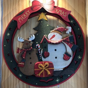 クリスマス　リース　サンタ　トナカイ