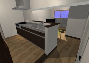 パース②（キッチン段差部分）