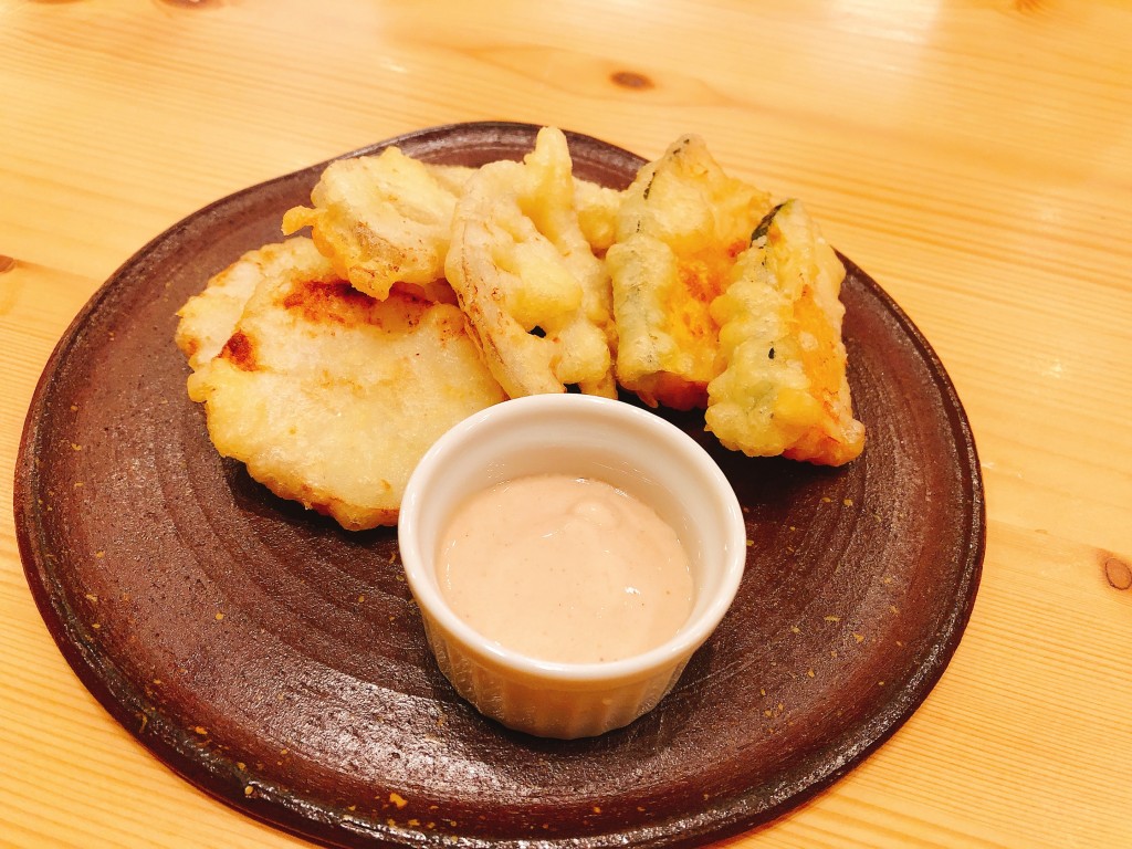 ミニコース：季節野菜のフリット(長芋、レンコン、かぼちゃ）