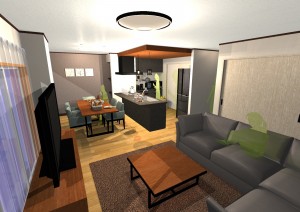 リビングを眺める