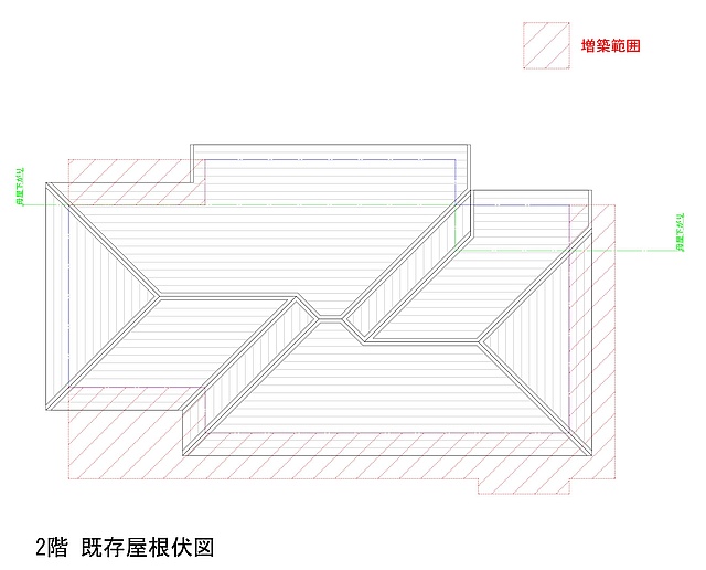 2階既存屋根伏図S