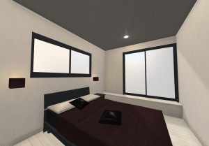 寝室イメージ①(天井：アクセント)