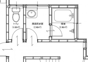 ③既存水廻り廊下→洋室